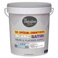PEINTURE ACRYLIQUE SATIN BLANC 12 L MUR ET PLAFOND PRO G-CHANTIER PEINTURE ACRYLIQUE SATIN BLANC 12 L MUR ET PLAFOND PRO G-CHANTIER